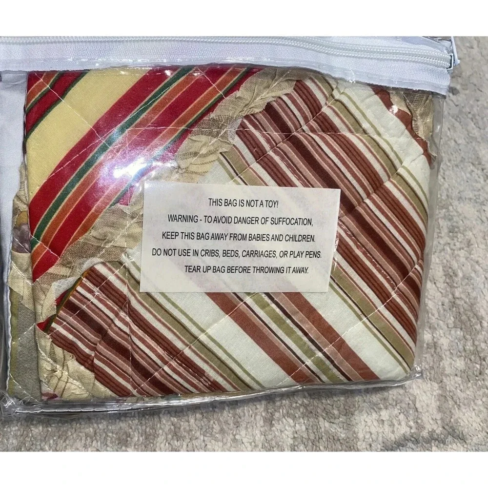 NEW PATCHWORK‎ Pair STANDARD PILLOW SHAM BROWN PINK YELLOW QUILTED SHABBY Chic